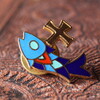 USAヴィンテージピンバッジ｜十字架と魚イクトゥスクリスチャンフィッシュブローチピンズ聖品 [ACS-19-003]