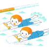 プールで一生懸命泳ぎの練習をする子供たち