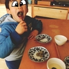 月に癒され…