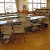 予告なし地震避難訓練①　校舎の中で