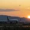 千里川土手で夕涼みしながら飛行機撮影