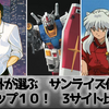 【まとめ】海外が選ぶサンライズのアニメ作品トップ１０！あのアニメが1位独占！3つの記事を比較