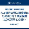 ゆうちょ銀行の預入限度額はなぜ2,600万円？預金保険1,000万円との違い