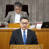 19日、吉田英策議員が代表質問。憲法も原発も知事はこれまでの答弁の繰り返し。エアコンはPTA設置も含めて県が負担すると明言。