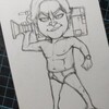 【全裸監督】山田孝之さんの似顔絵を制作中