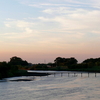 夕方の小目沼橋 と 小貝川