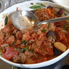 幸運な病のレシピ（ 655)昼：トマトソースパスタ（庭のフレッシュバジル入）、ポテトサラダ