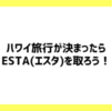 ハワイ旅行が決まったら・・ESTA(エスタ)を取ろう！できるだけ早め取得がトラブル回避のカギ