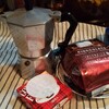 マキネッタで モカチョコラートを淹れました。