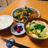 野菜たっぷりの麻婆茄子と、葱お揚げ小松菜の味噌汁で朝ご飯