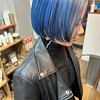 人気のレングス【あごラインのボブ】塩基性カラーで作る【ブルーヘア】