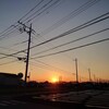 電線も絵になる夕日