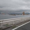 駐車場の草むしりの帰りは、関門海峡沿いの道を