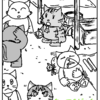 猫だらけの生活！？たくさんの猫が生活するシーン漫画のコマ紹介