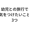 幼児との子連れ旅行で気をつけたこと3つ