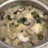 昨夜の鍋の残りで雑炊
