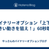 バイナリーオプション「上下に大きい動きを狙え！」60秒取引