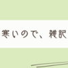 寒い日の雑記はとりとめもなく書いて終わるだけ