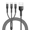 RAVIAD 3in1 充電ケーブル USB ケーブル 3A 急速充電 充電コード USB Type C ケーブル Micro USB ケーブル ライトニング 充電ケーブル 3台同時給電可能 Lightning Android タイプC Xiaomi Samsung Galaxy Kindle Sony 等全機種対応 超高耐久 - 1.2M ブラック