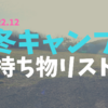 ソロキャンプ冬の持ち物チェックリスト　令和2年12月号