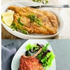 ミラノ風カツレツとボローニャ風カツレツ（世界の肉料理８）　ミラノ風カツレツ（コトレッタ・アッラ・ミラネーゼ）は，ウィンナー・シュニッツェルと共に欧州を代表するカツレツ料理です．後者と違って，仔牛のリブロースを使用し，骨付きになります．またウィーン風が小麦粉とパン粉を使うのに対し，ミラノ風はパン粉のみを使用します．ボローニャ風はサーロインを使用するため骨なしで提供され，生ハムやパルメザンチーズを加え、スープで煮込まれます．