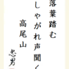 落葉踏むしゃがれ声聞く高尾山