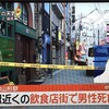 山形県山形市香澄町１丁目JR山形駅付近の飲食店で殺人事件。男性が死亡