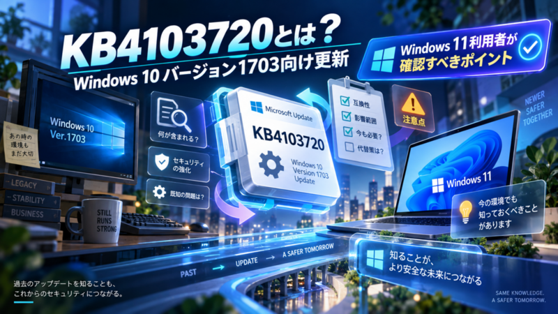 KB4103720とは？Windows 10 バージョン1703向け更新、Windows 11利用者が確認すべきポイント