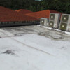 博物館屋根の防水工事開始