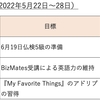 【週報・目標管理#001】2022年5月22日〜28日： 一週間の目標の進捗や出来事について報告します 