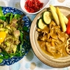 夏野菜カレーとマグロのタルタル　ライブ後の夕飯はすぐ食べられるようにカレーを作る