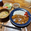 辛口のチキンカレーと厚揚げ煮の作り置きで朝ごはん