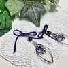 【ハンドメイド】青いリボンのイヤリング