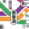 都営地下鉄の路線図の表参道駅らへんの上下関係