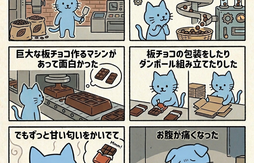 チョコレート工場で働いたよ