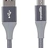 Amazonベーシック USB 2.0 A to マイクロBケーブル 0.9m ダークグレー 二重高耐久ナイロン製