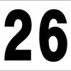 シンプル看板 「番号票26」Ｍサイズ パーキング 駐車場 屋外可（約Ｈ４５ｃｍｘＷ６０ｃｍ）