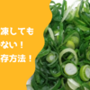 ネギを冷凍してもくっつかない驚きの保存方法！ずっとパラパラ