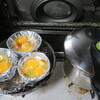 燻製の生卵（Smoked raw eggs）TKG（卵かけご飯）ならば、この状態がＢＥＳＴ！！Thanks for watching the video.