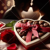 バレンタインのイメージ チョコレートと薔薇