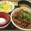 麻婆茄子牛丼味噌汁サラダセット