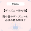 【ディズニー持ち物】雨の日のディズニーに必須の持ち物は？｜梅雨シーズンに向けて対策！