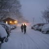 猛吹雪の大山