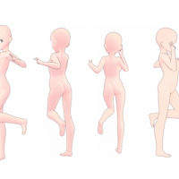 【トレス素材】女の子の立っているポーズ