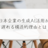 日本企業の生成AI活用が遅れる構造的理由とは　稗田利明