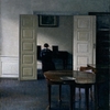 011．ヴィルヘルム・ハンマースホイ　≪ピアノを弾く妻イーダのいる室内≫　1910年　国立西洋美術館