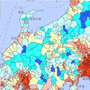 市町村人口別色別地図