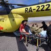 択捉島・紗那　脳卒中患者をヘリで救急搬送