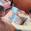 １年生：図工　折って立てたら①　制作開始