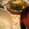 「桜井トリオ」/ 黄色いズッキーニの糠漬け&トマトのお味噌汁 